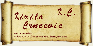 Kirilo Crnčević vizit kartica